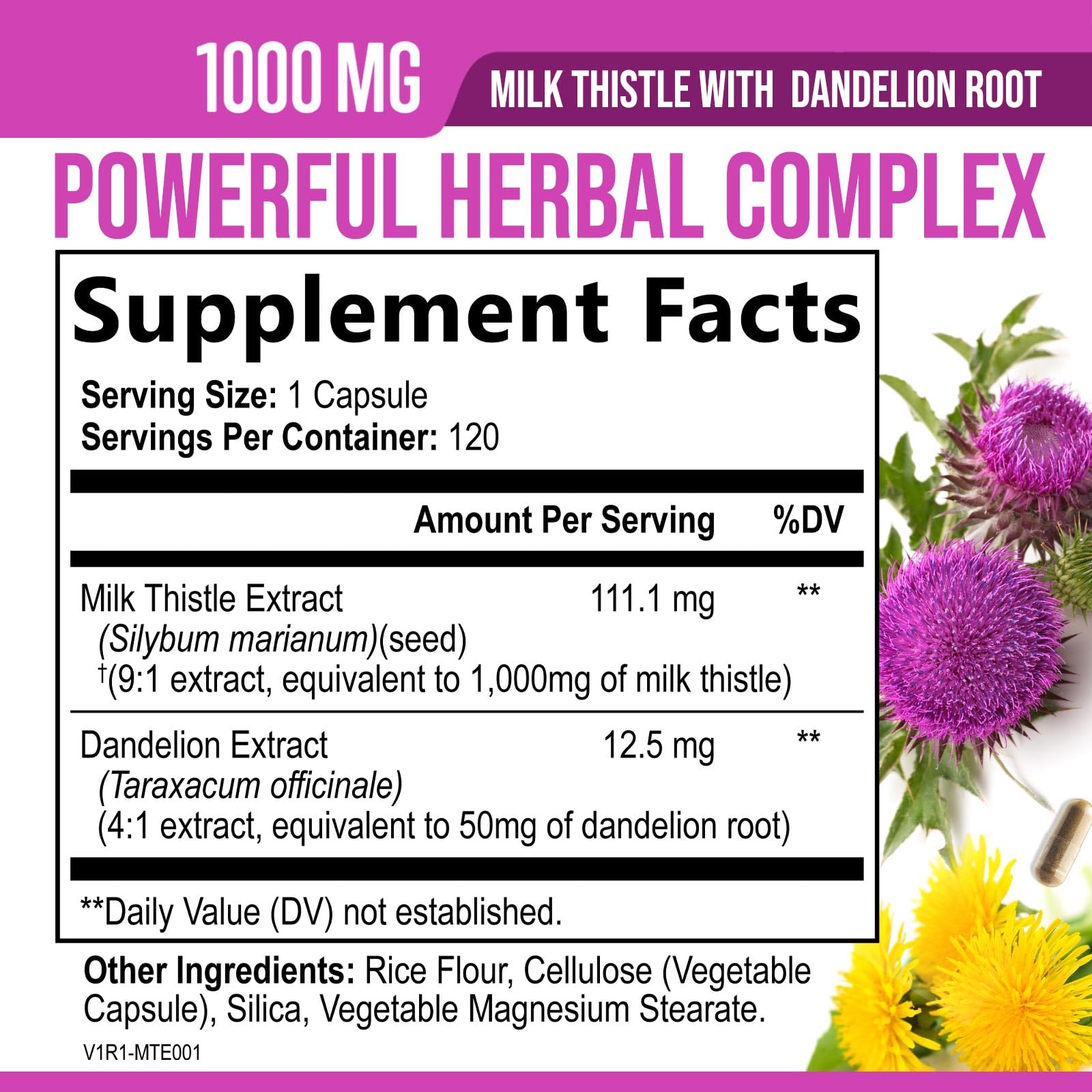 Foto 3 pulgar | Suplemento Health Nutrition Hígado De Cardo Mariano 1000 Mg X120 - Venta Internacional.