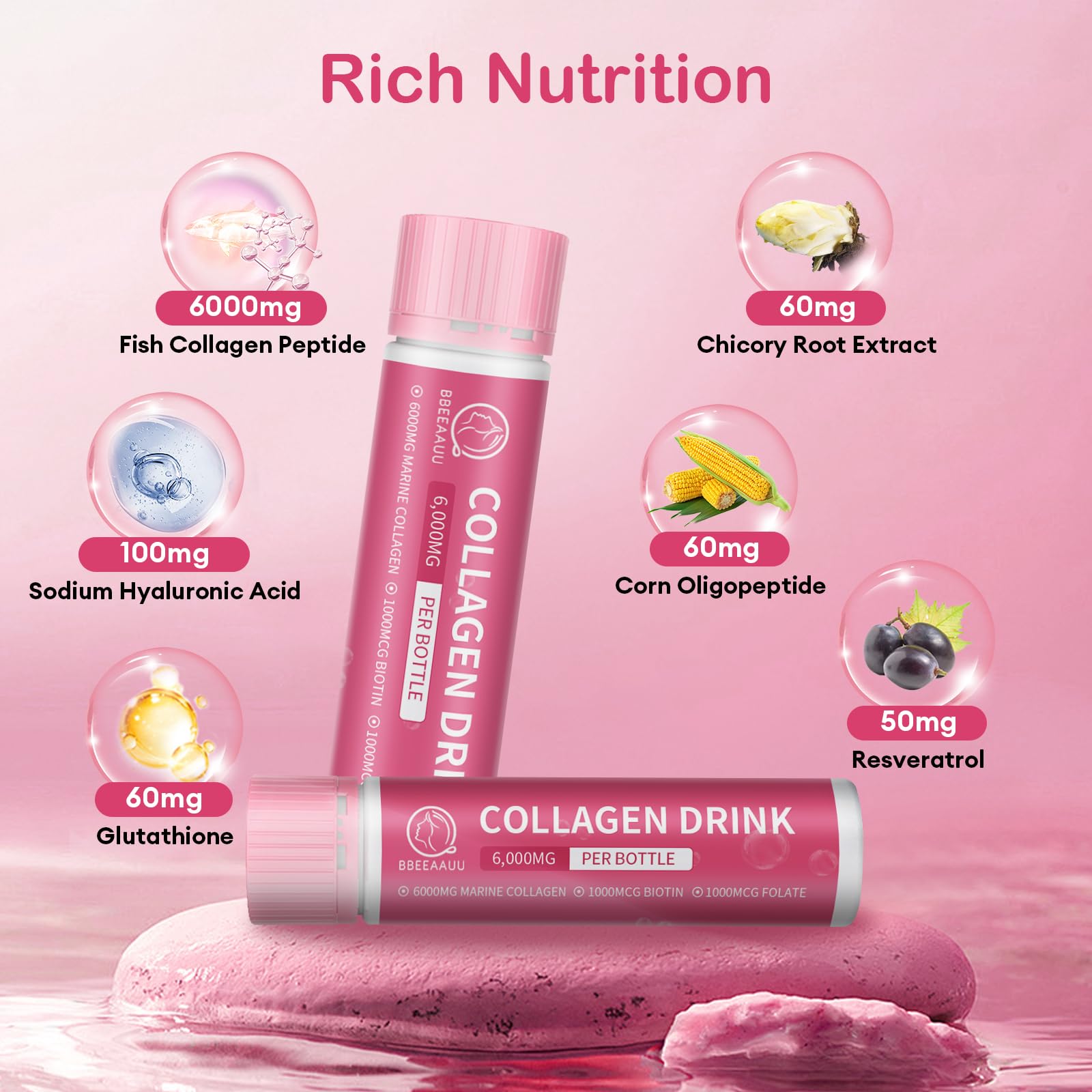 Foto 4 pulgar | Bebida De Colágeno Bbeeaauu Con 6000 Mg De Péptidos De Colágeno Marino, Inyecciones De Colágeno Líqu - Venta Int