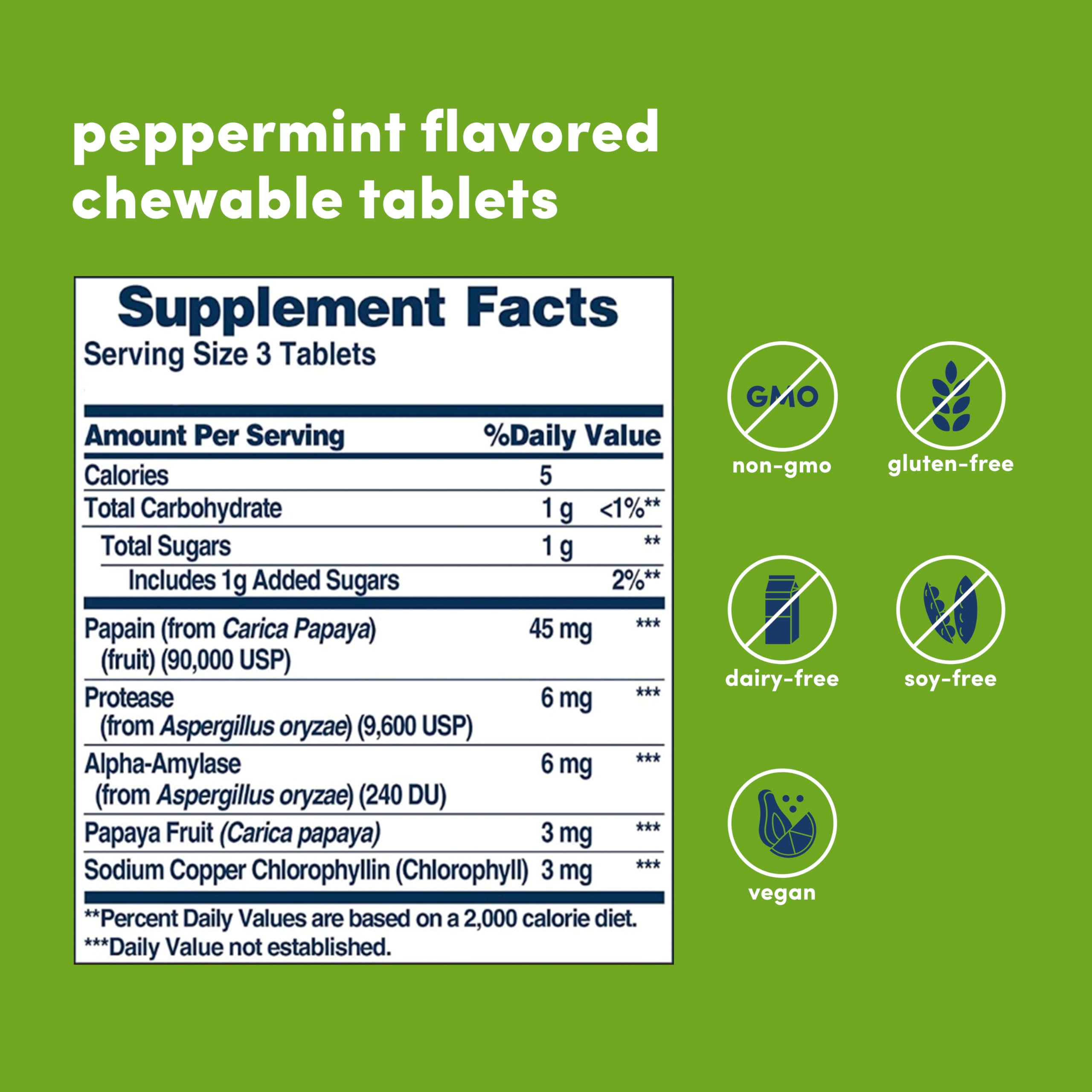 Foto 2 | Suplemento De Enzima De Papaya Con Clorofila De American Health, 100 Tabletas - Venta Internacional.