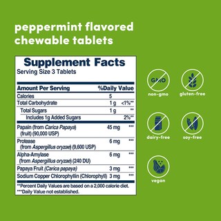 Foto 2 | Suplemento De Enzima De Papaya Con Clorofila De American Health, 100 Tabletas - Venta Internacional.