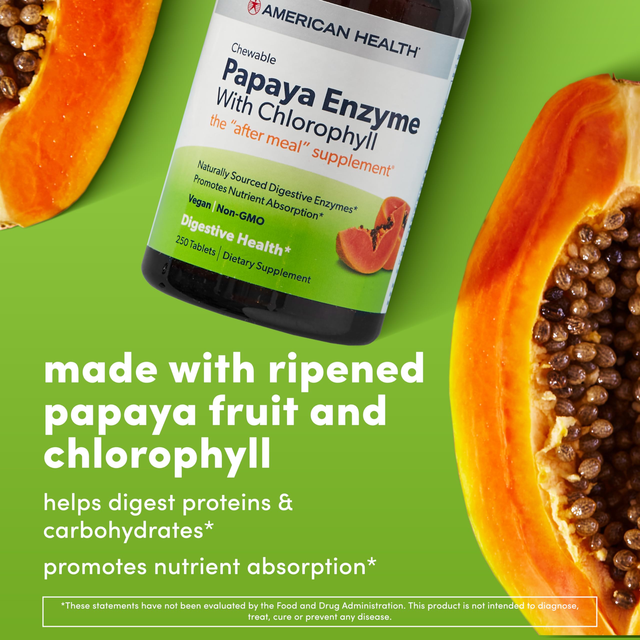 Foto 4 pulgar | Suplemento De Enzima De Papaya Con Clorofila De American Health, 100 Tabletas - Venta Internacional.