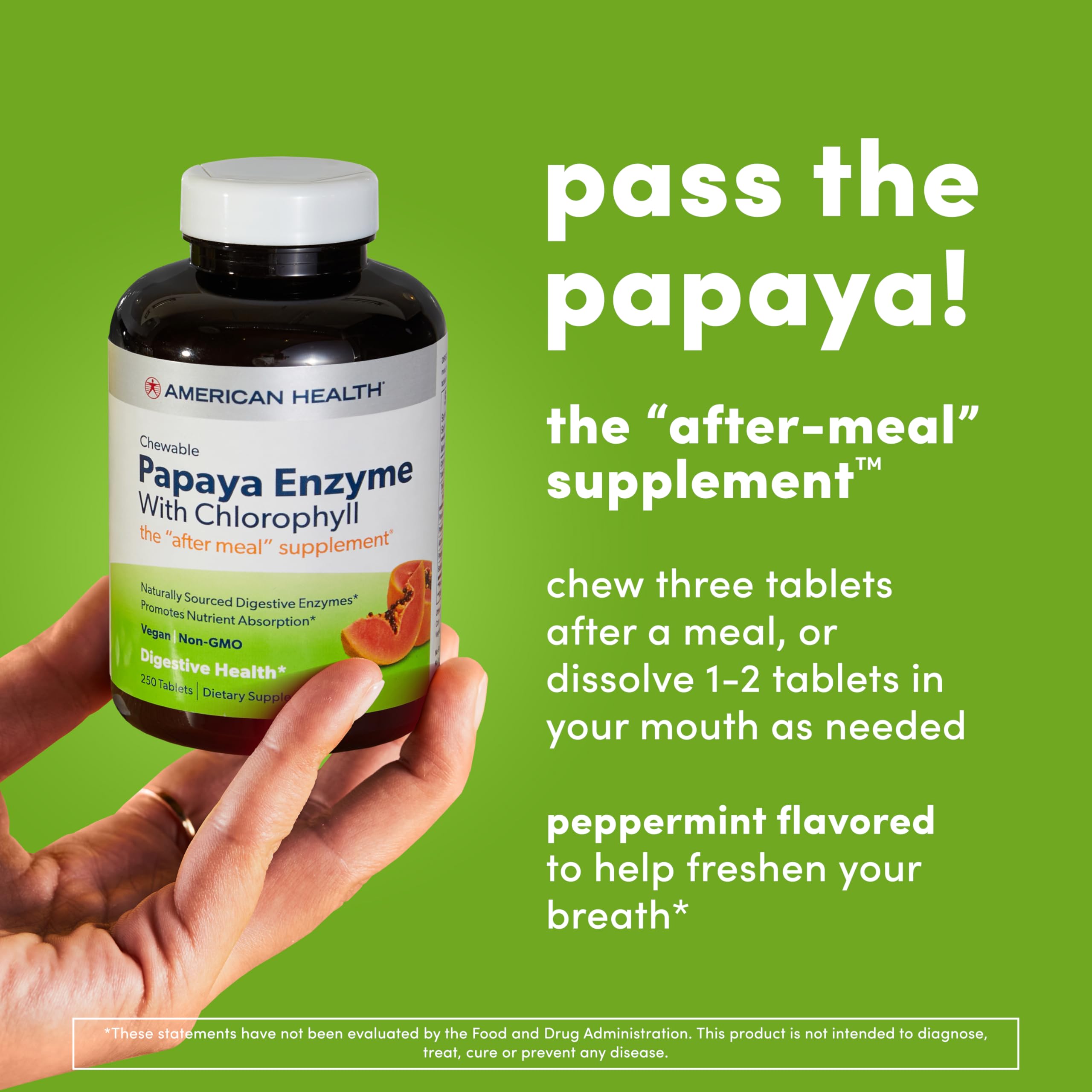 Foto 5 pulgar | Suplemento De Enzima De Papaya Con Clorofila De American Health, 100 Tabletas - Venta Internacional.