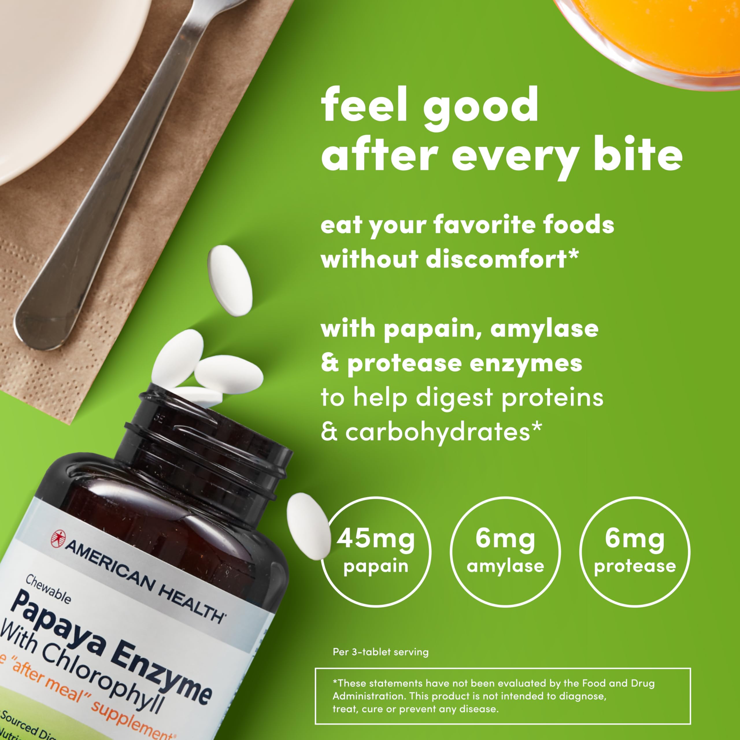 Foto 5 | Suplemento De Enzima De Papaya Con Clorofila De American Health, 100 Tabletas - Venta Internacional.