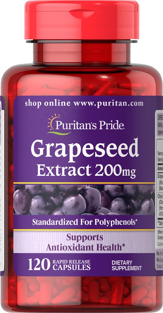 Foto 2 pulgar | Suplemento Dietético Extracto De Semilla De Uva Puritan's Pride 200 Mg - Venta Internacional.