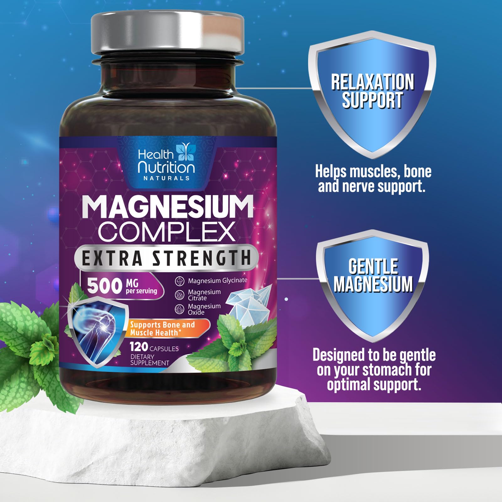 Foto 8 pulgar | Suplemento De Citrato De Magnesio En Cápsulas De 500 Mg Con Glicinato 120 - Venta Internacional.