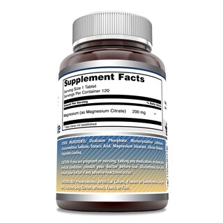 Foto 2 | Suplemento Amazing Formulas De Citrato De Magnesio 200 Mg 120 Comprimidos - Venta Internacional.