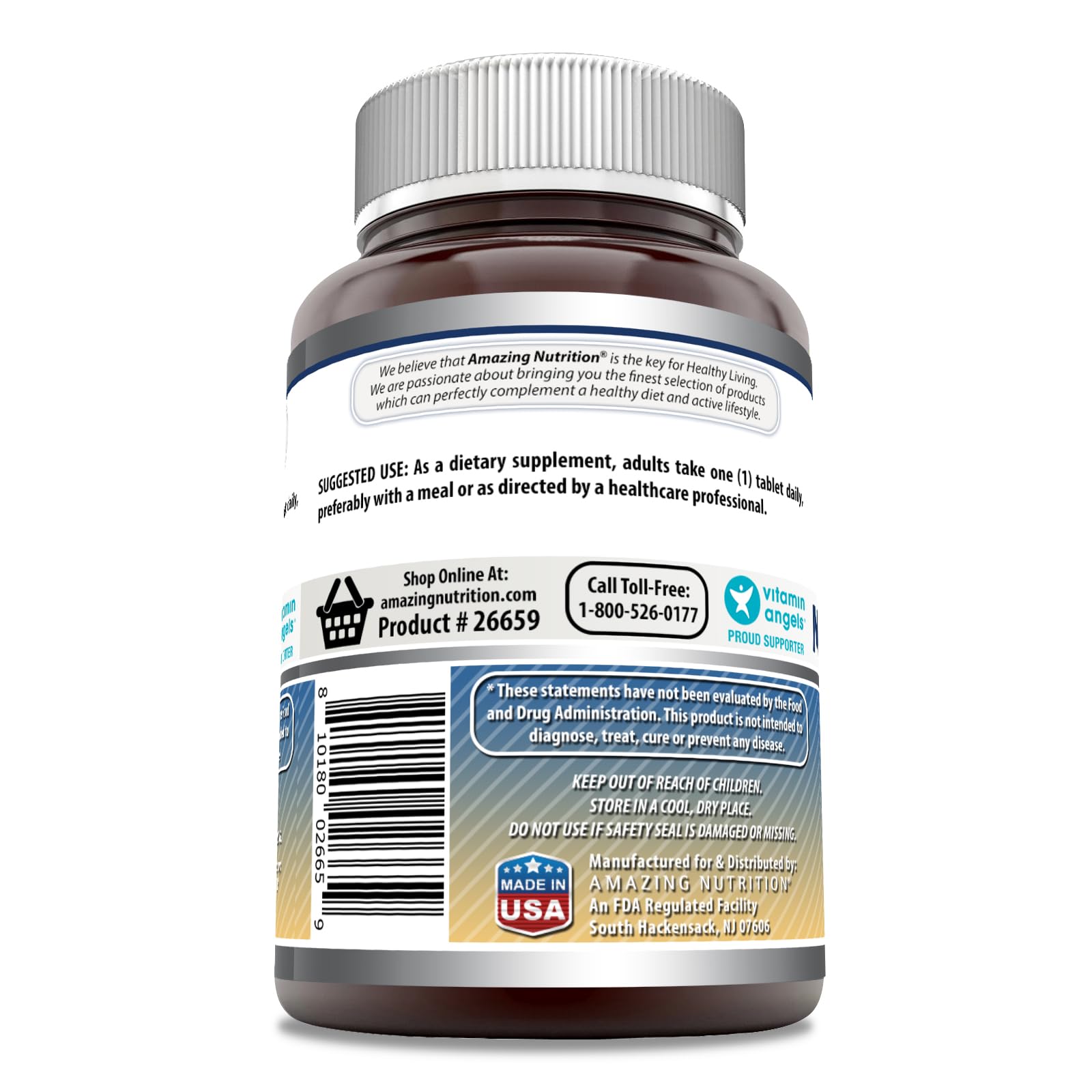 Foto 3 | Suplemento Amazing Formulas De Citrato De Magnesio 200 Mg 120 Comprimidos - Venta Internacional.