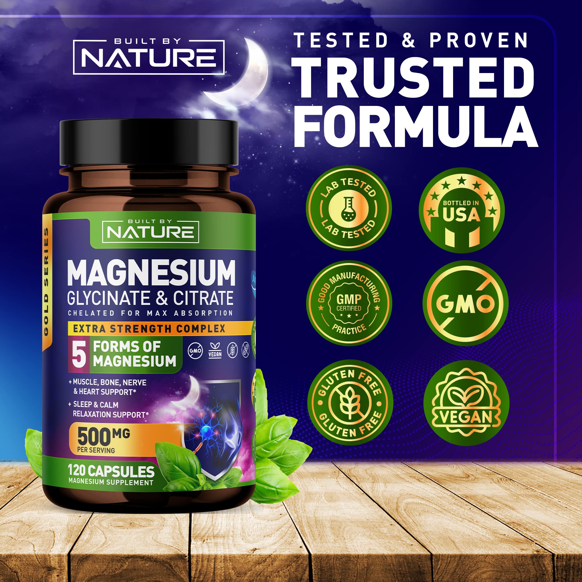 Foto 6 | Suplemento Built By Nature Magnesium Complex 500 Mg 120 Cápsulas - Venta Internacional.