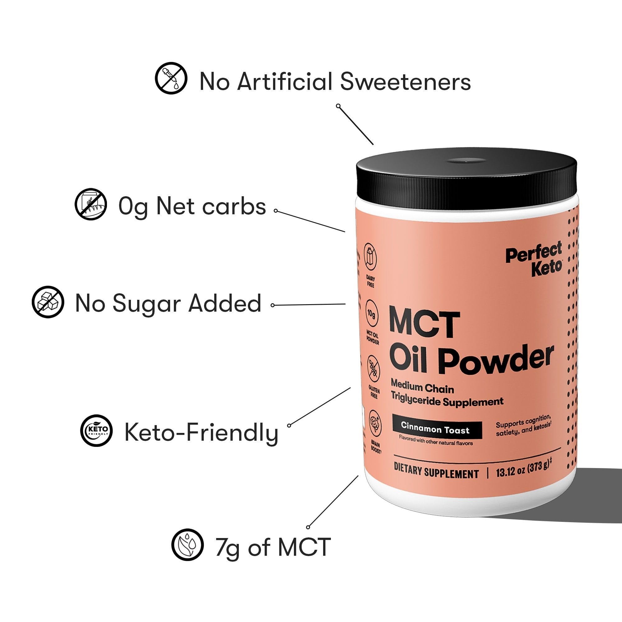 Foto 6 | Aceite Mct En Polvo Perfect Keto, 7 G, Triglicéridos De Cadena Media - Venta Internacional.