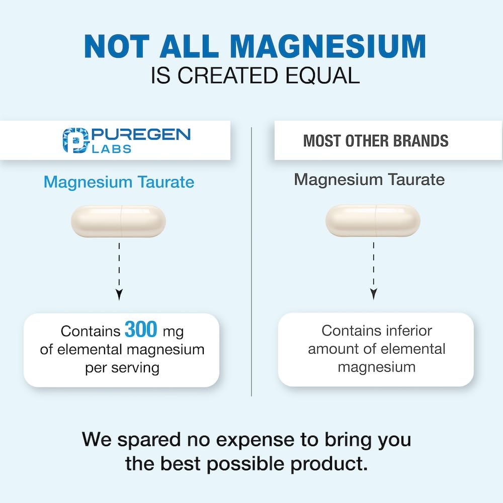 Foto 4 pulgar | Taurato De Magnesio Puregen Labs 1500 Mg Por Porción [alta Potencia De Magnesio Elemental] 180 Cápsu - Venta Intern