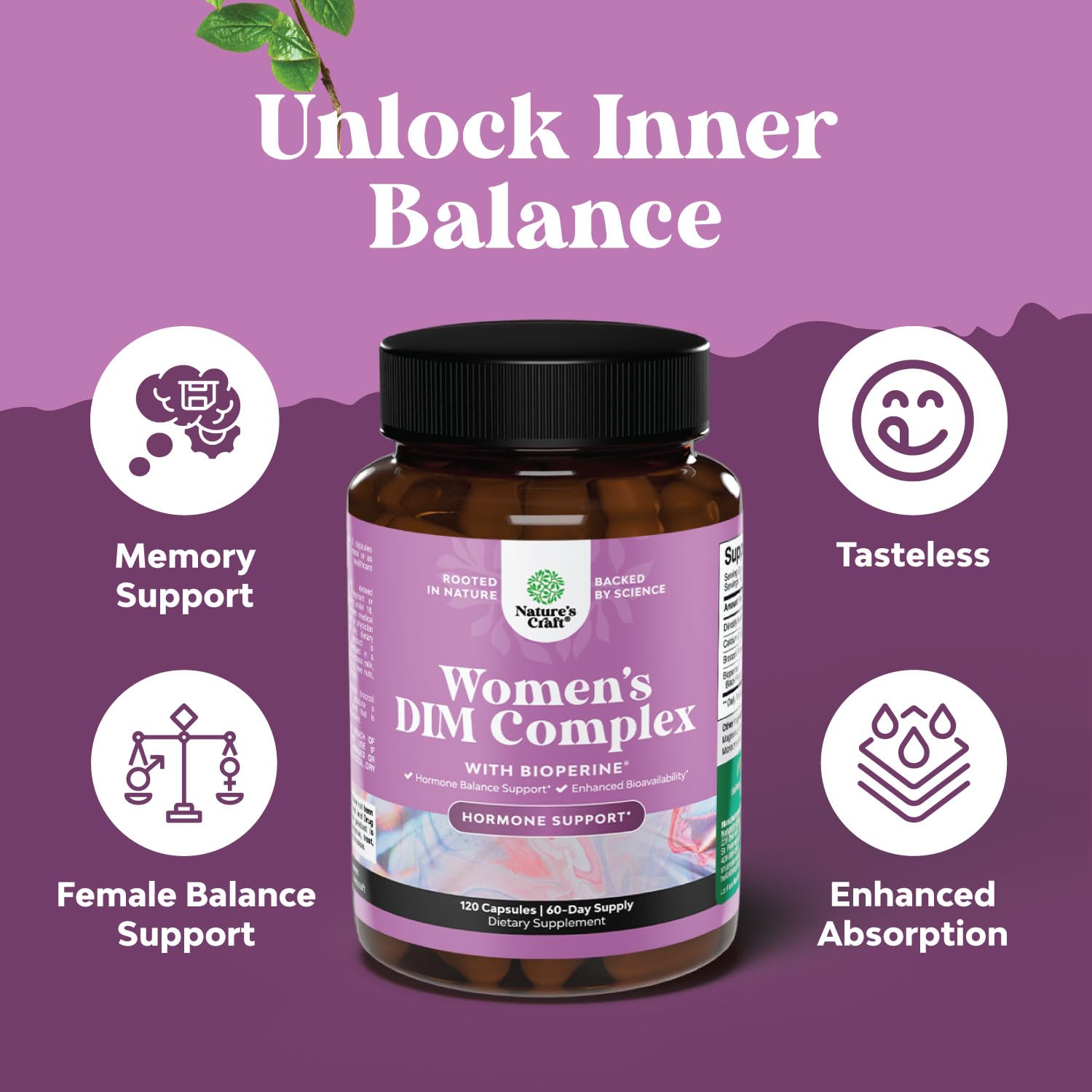 Foto 5 pulgar | Suplemento Natures Craft Dim 300 Mg Hormone Balance Para Mujeres - Venta Internacional.