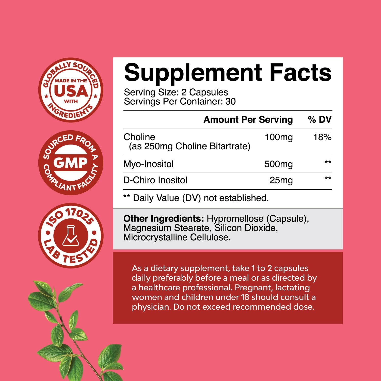 Foto 3 pulgar | Suplemento De Mioinositol Y D-quiroinositol De Natures Craft - Venta Internacional.
