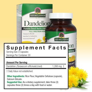 Foto 3 | Suplemento Nature's Answer De Raíz De Diente De León 1260 Mg 90 Cápsulas - Venta Internacional.