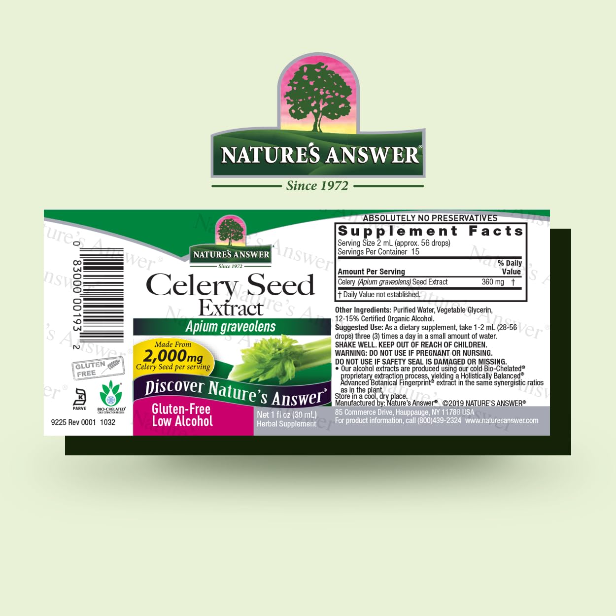 Foto 2 | Suplemento De Extracto De Semillas De Apio De Nature's Answer, 60 Ml, 2000 Mg - Venta Internacional.