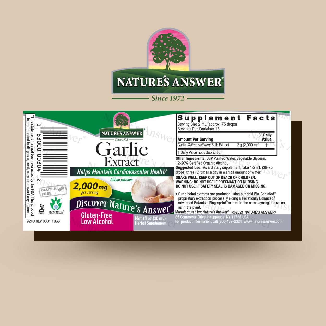 Foto 3 pulgar | Suplemento De Extracto De Ajo Nature's Answer 30 Ml - Venta Internacional.