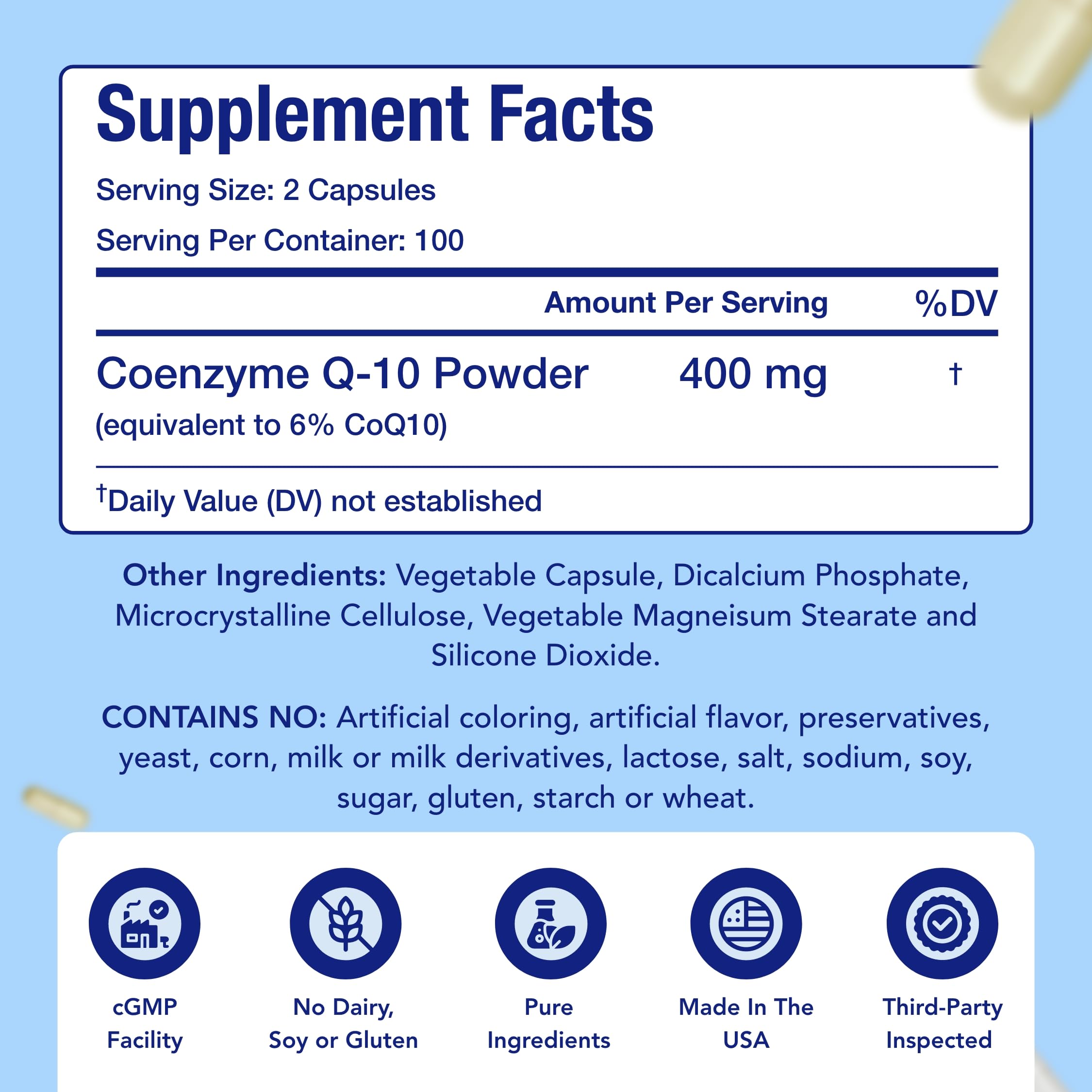Foto 5 pulgar | Cápsulas De 400 Mg De Coq10 | Coenzima Q10 Apta Para Veganos, 400 Mg Por Porción, De Suplemento De U - Venta Intern