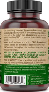 Foto 4 | Suplemento Deva Glucosamina Vegana Msm-cmo Y Cúrcuma 90 Comprimidos - Venta Internacional.