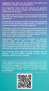 Foto 3 | Aceite De Semillas Negras Supplement Bio Nutrition Premium 90 Cápsulas Blandas - Venta Internacional.