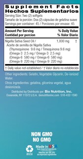 Foto 4 | Aceite De Semillas Negras Supplement Bio Nutrition Premium 90 Cápsulas Blandas - Venta Internacional.