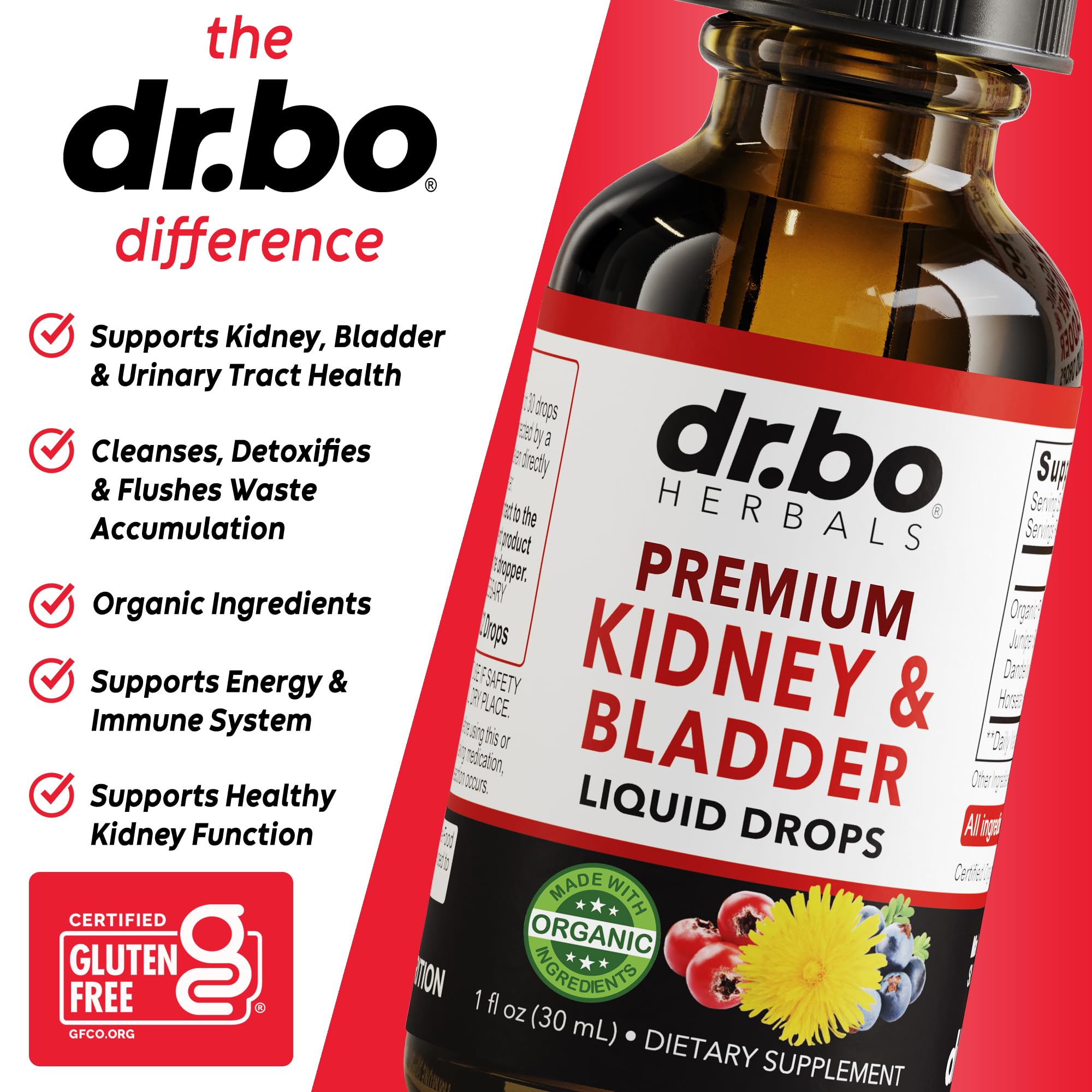 Foto 5 pulgar | Suplemento Dr. Bo Kidney Support Bladder Health 30 Ml - Venta Internacional.
