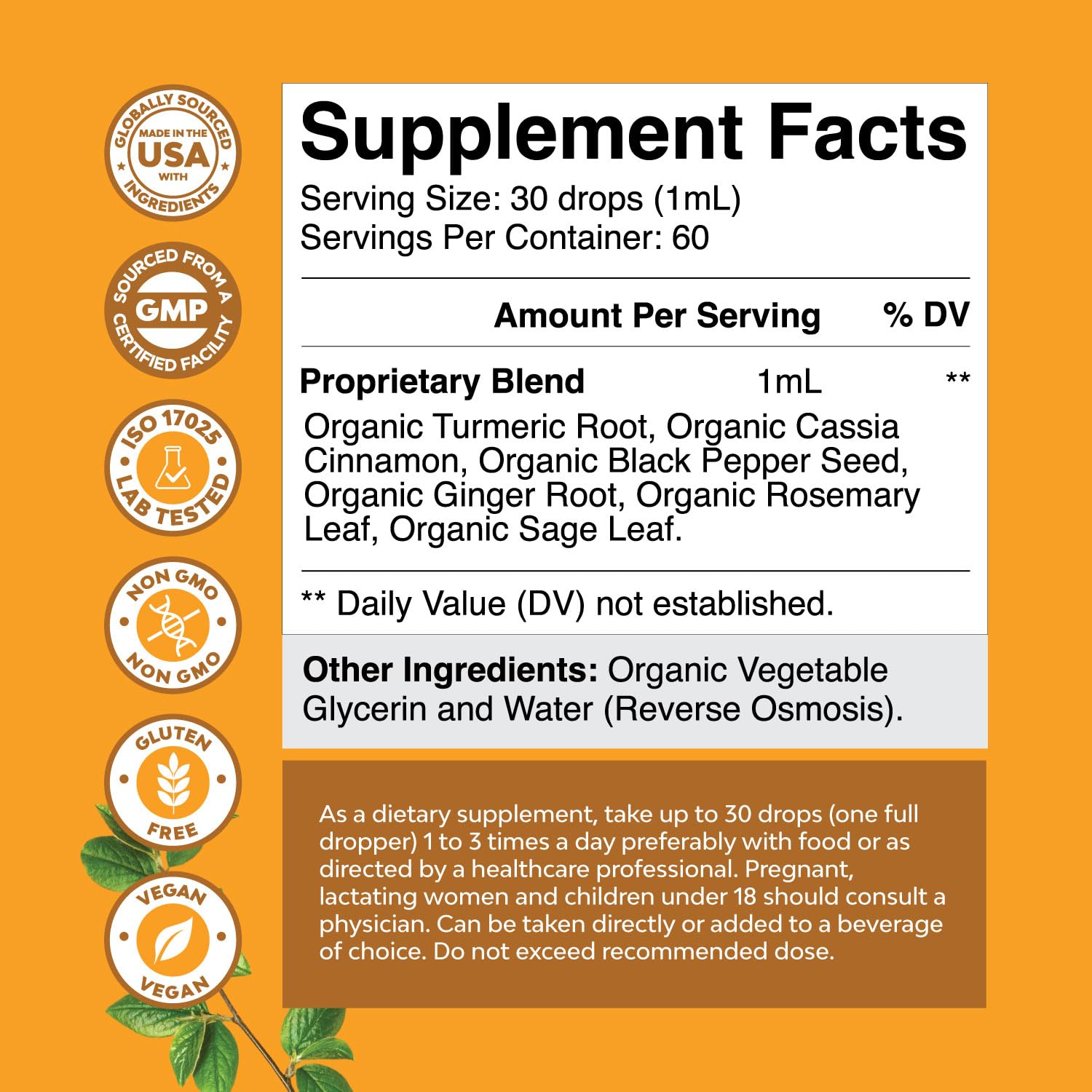 Foto 3 pulgar | Líquido De Cúrcuma Orgánica Supplement Natures Craft, 60 Ml (2 Oz) - Venta Internacional.