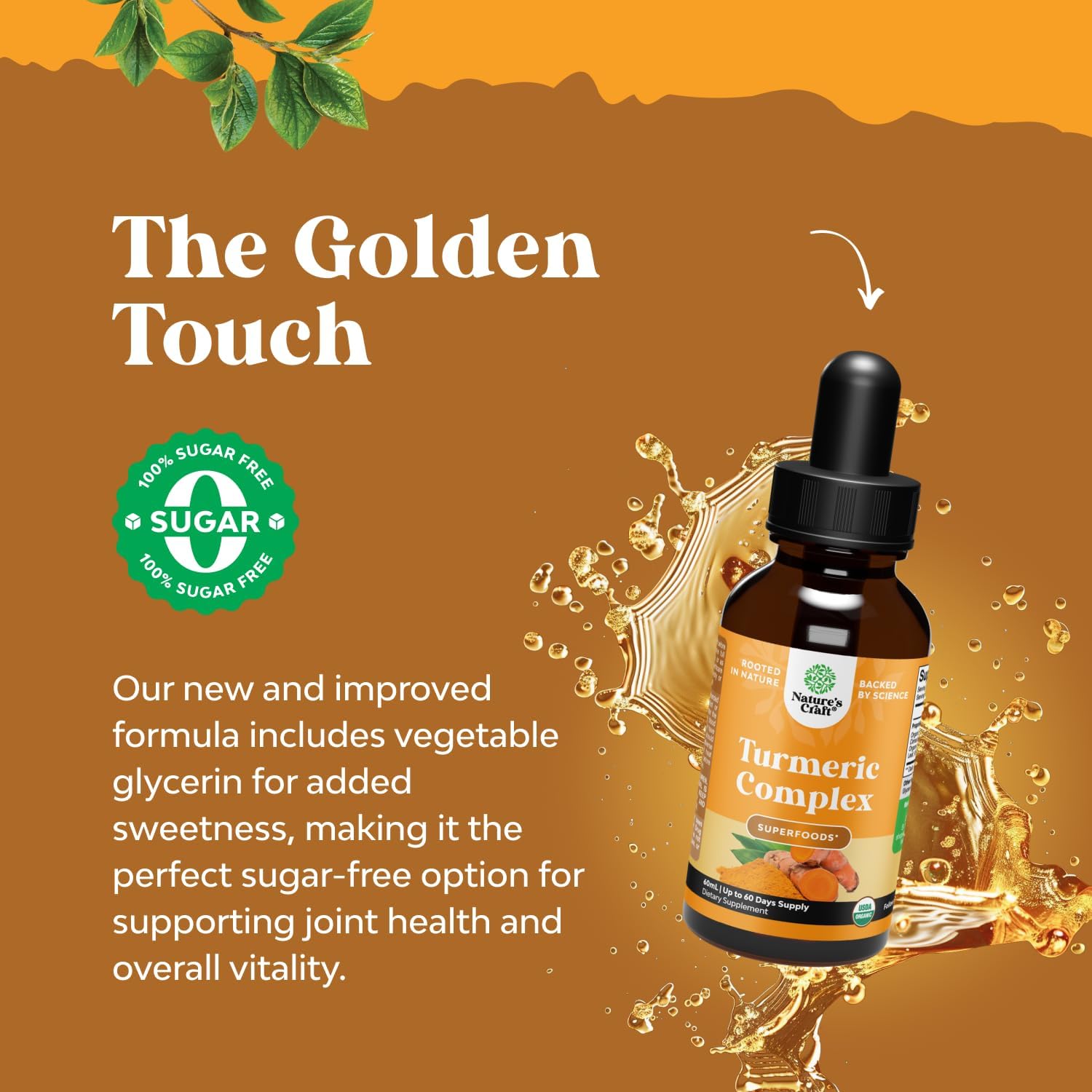 Foto 3 | Líquido De Cúrcuma Orgánica Supplement Natures Craft, 60 Ml (2 Oz) - Venta Internacional.