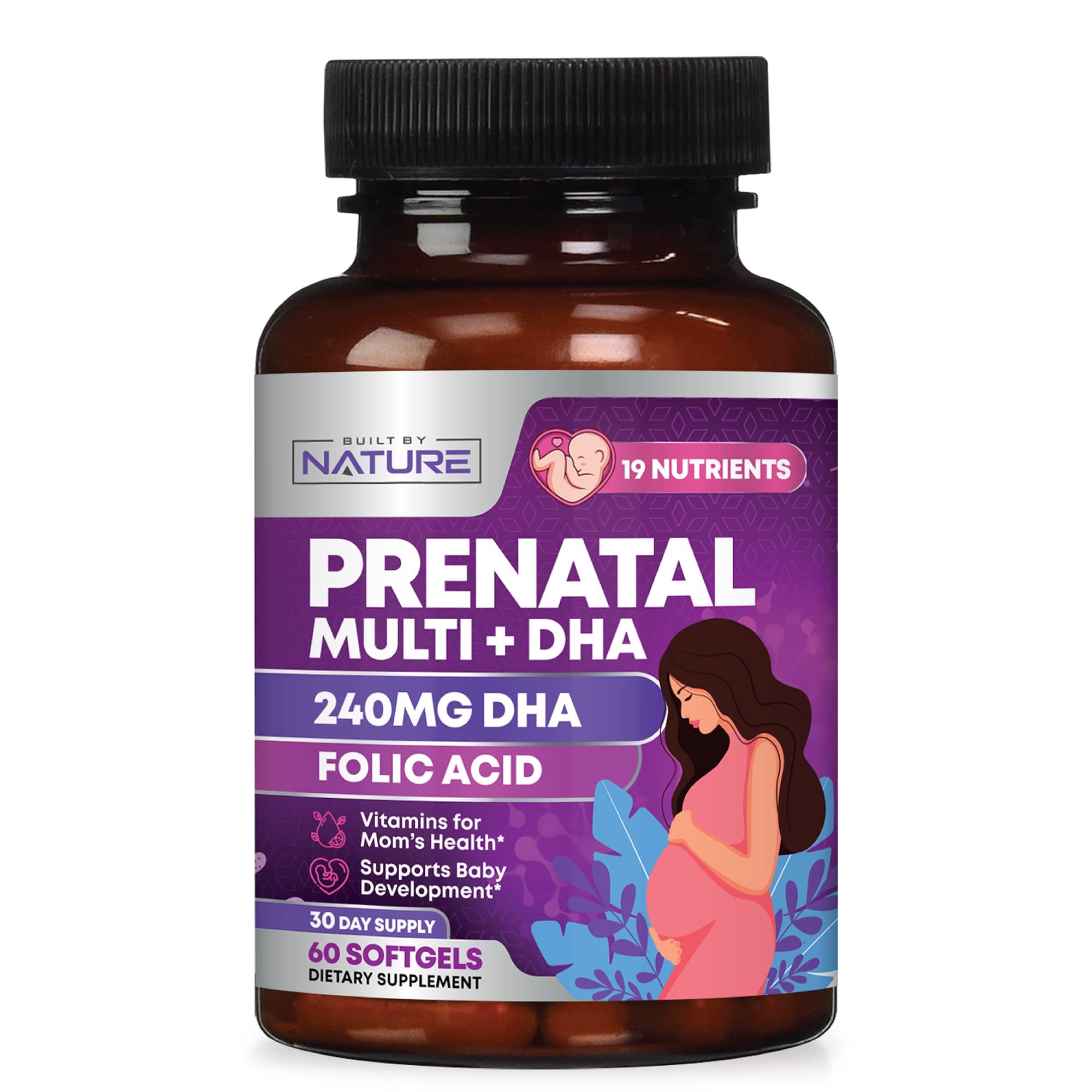 Foto 2 pulgar | Vitaminas Prenatales Elaboradas Por La Naturaleza Con Dha Y Ácido Fólico 60 Cápsulas Blandas - Venta Internacional.