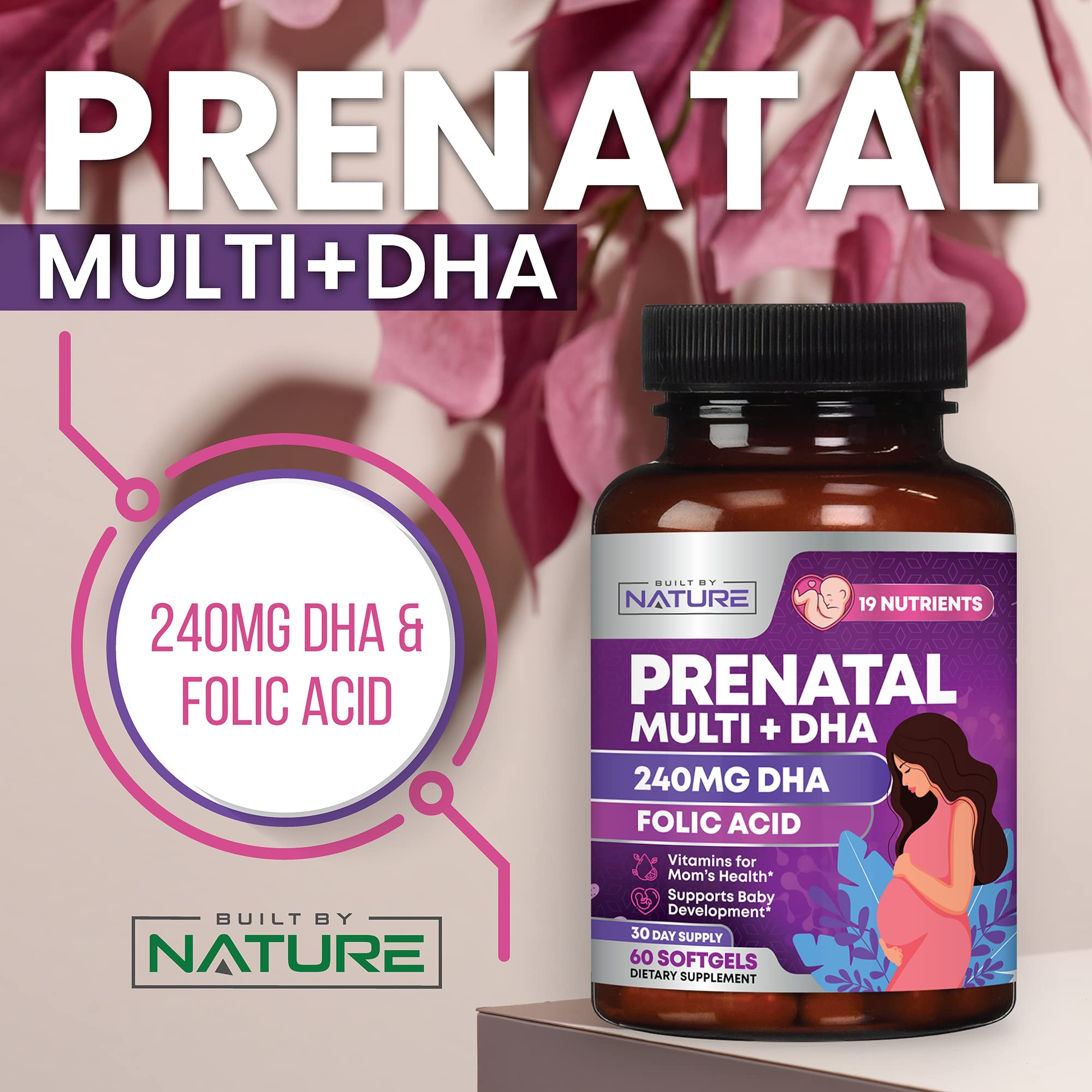 Foto 3 pulgar | Vitaminas Prenatales Elaboradas Por La Naturaleza Con Dha Y Ácido Fólico 60 Cápsulas Blandas - Venta Internacional.