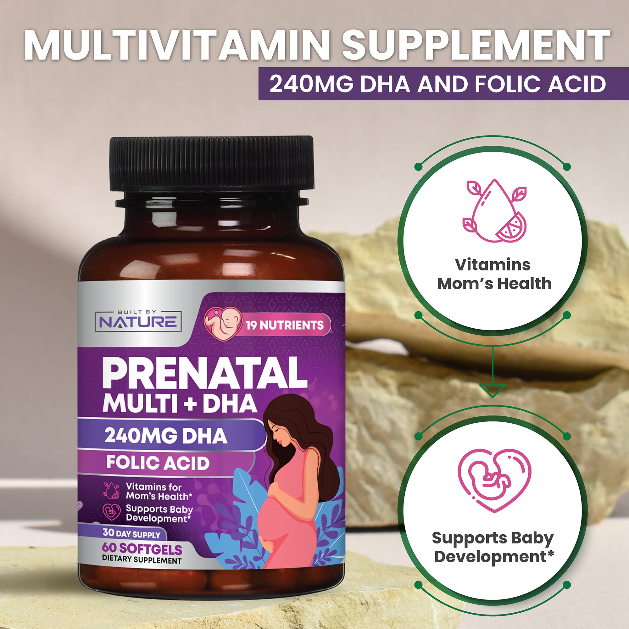 Foto 5 | Vitaminas Prenatales Elaboradas Por La Naturaleza Con Dha Y Ácido Fólico 60 Cápsulas Blandas - Venta Internacional.