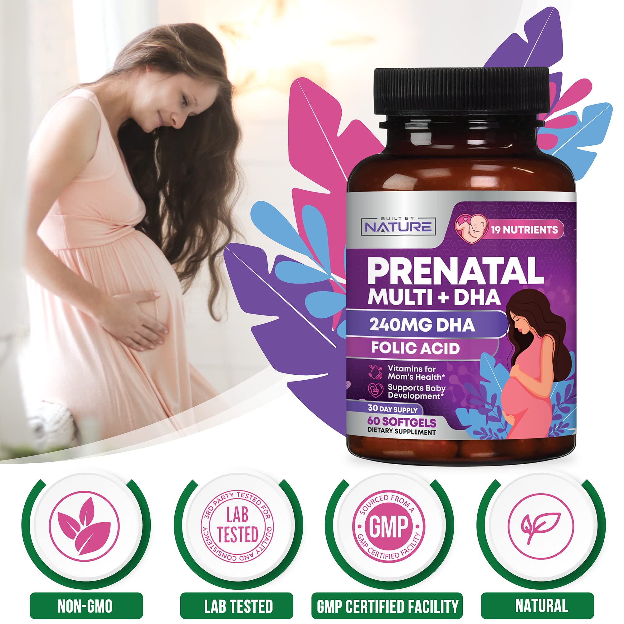 Foto 7 | Vitaminas Prenatales Elaboradas Por La Naturaleza Con Dha Y Ácido Fólico 60 Cápsulas Blandas - Venta Internacional.