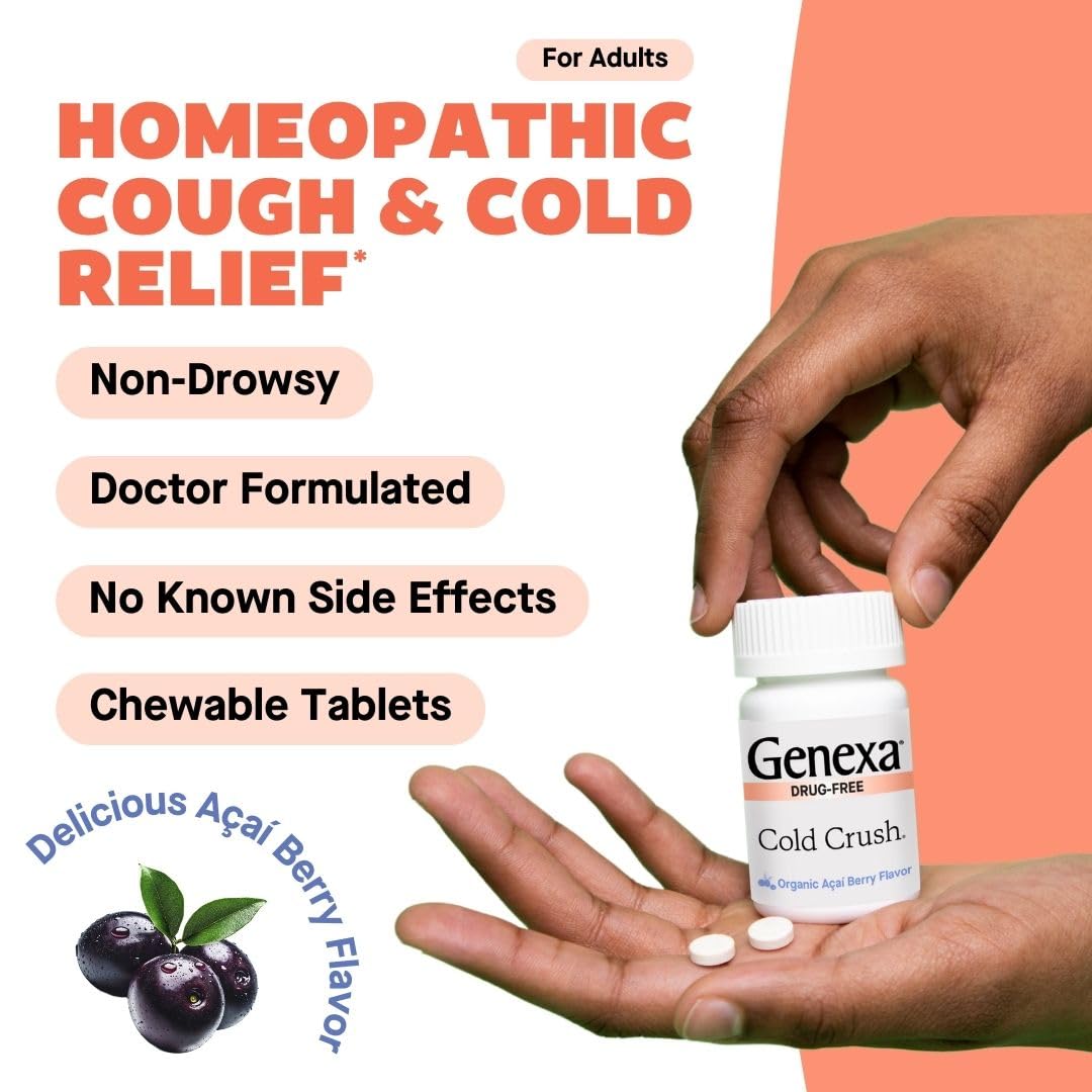 Foto 4 pulgar | Remedio Homeopático Genexa Cold Crush 60 Comprimidos Masticables - Venta Internacional.