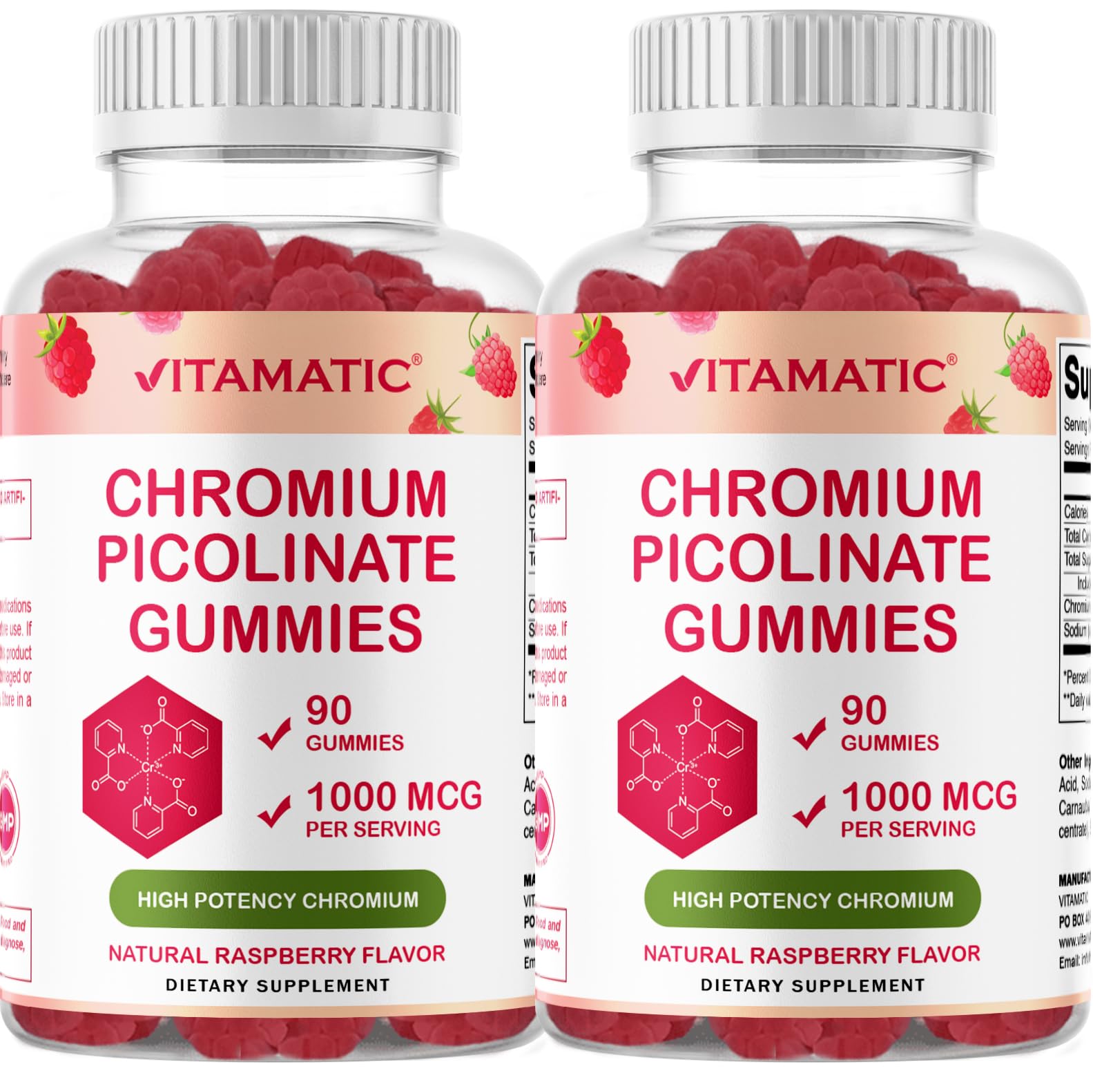 Foto 1 | Suplemento Vitamático De Picolinato De Cromo 1000 Mcg 90 Gomitas - Venta Internacional.