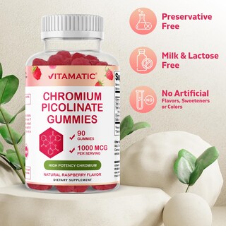 Foto 4 | Suplemento Vitamático De Picolinato De Cromo 1000 Mcg 90 Gomitas - Venta Internacional.