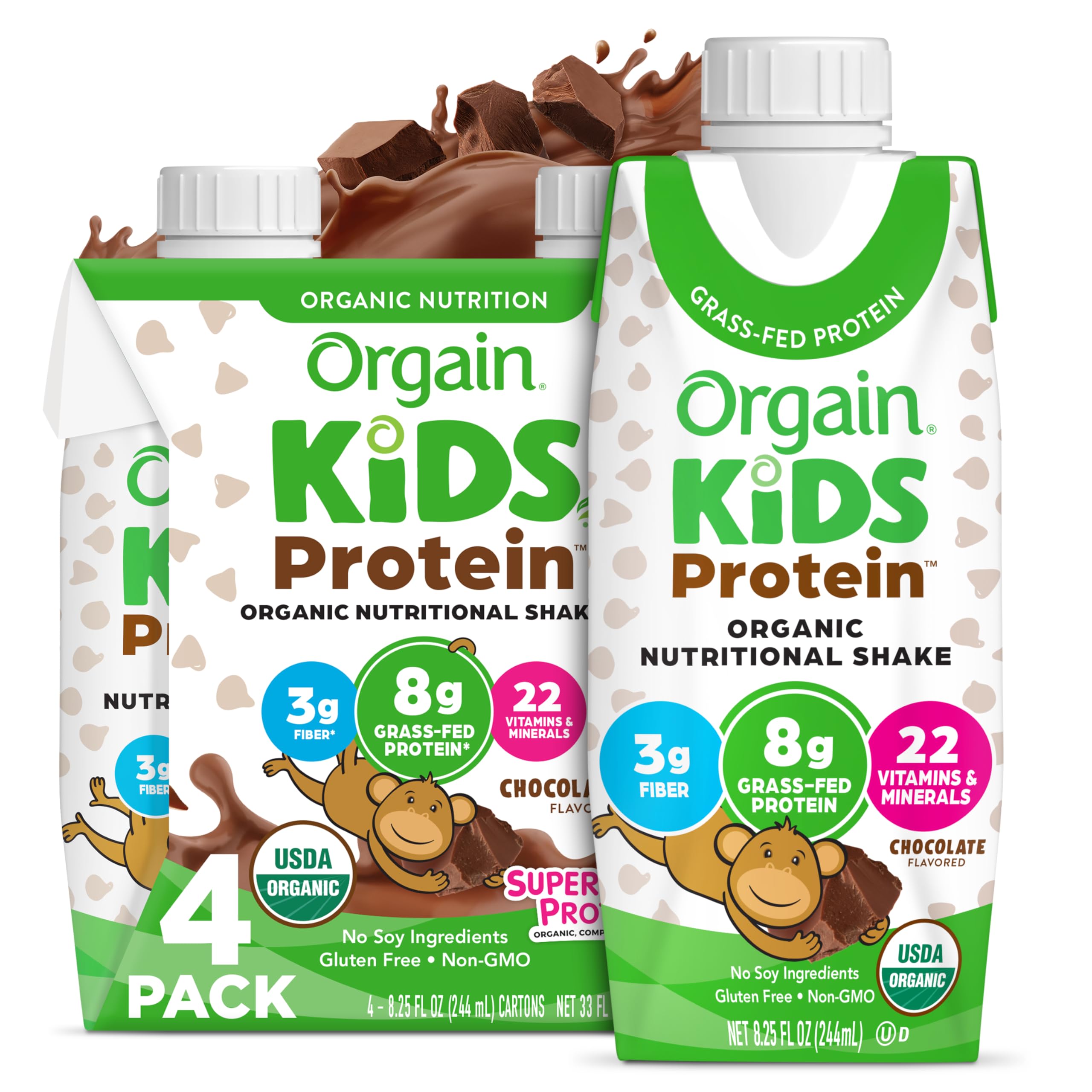 Foto 2 pulgar | Batido Nutricional De Proteínas Orgain Orgain Organic Kids Chocolate 244 Ml - Venta Internacional.