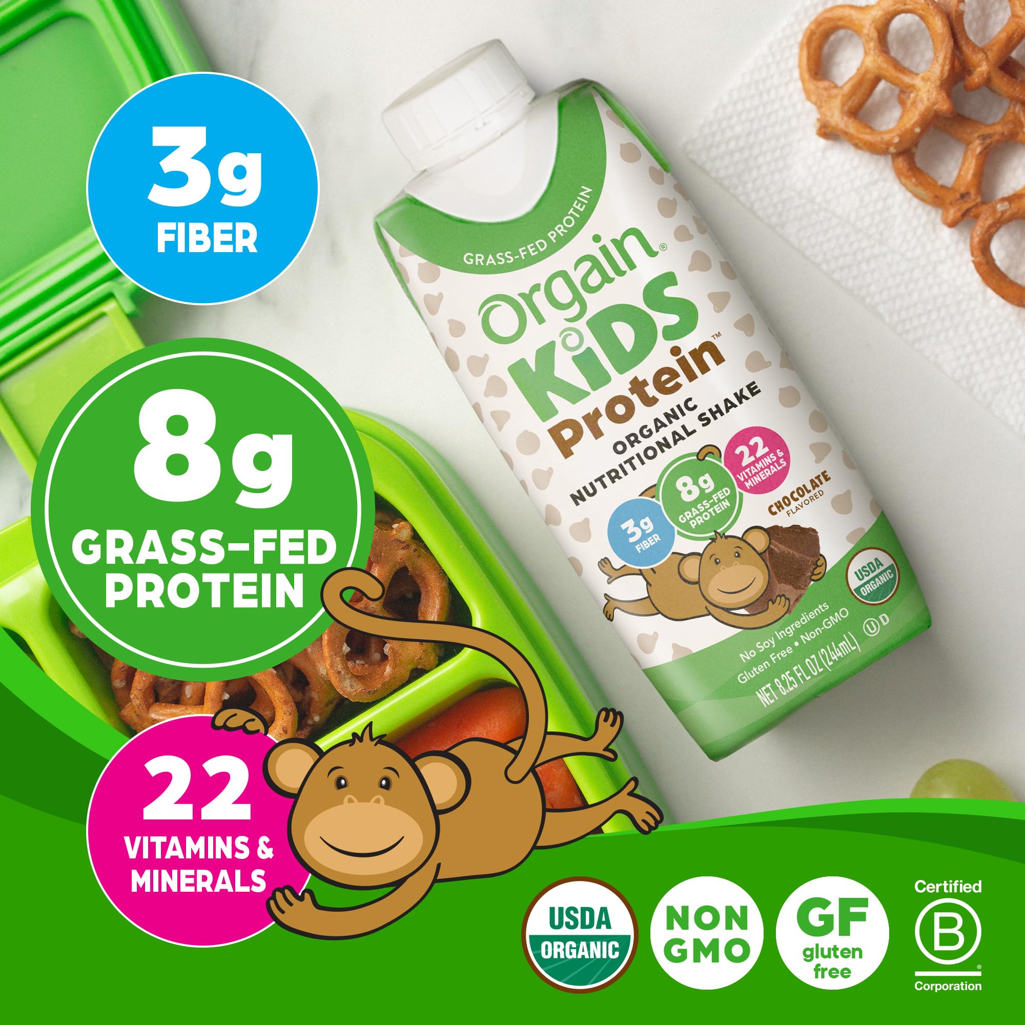 Foto 6 pulgar | Batido Nutricional De Proteínas Orgain Orgain Organic Kids Chocolate 244 Ml - Venta Internacional.