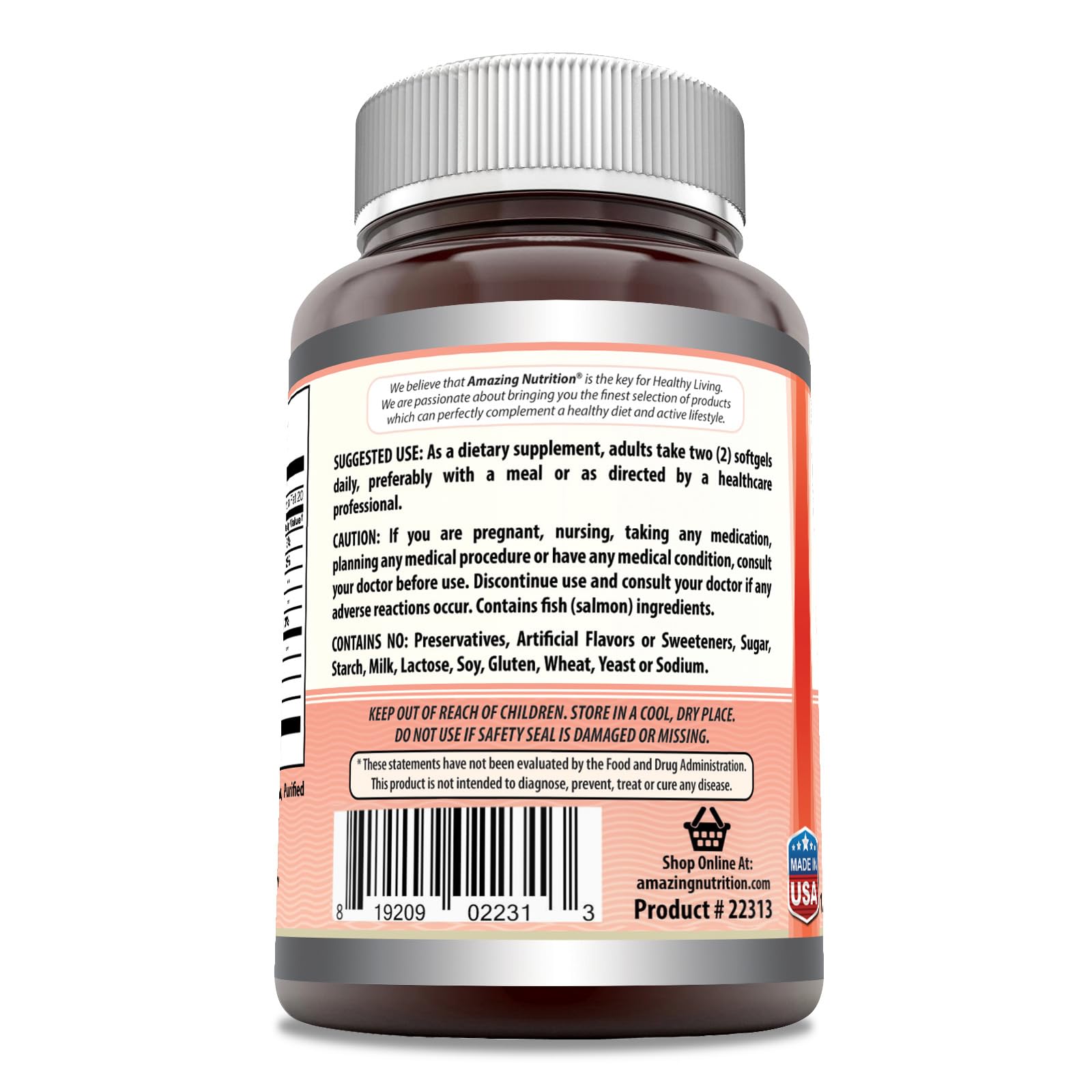 Foto 4 pulgar | Suplemento Amazing Omega Wild Alaskan Salmon Oil 2000 Mg - Venta Internacional.