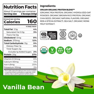 Foto 2 | Proteína En Polvo Orgain Orgain, Vainilla Vegana, 476 Ml, 20 G - Venta Internacional.