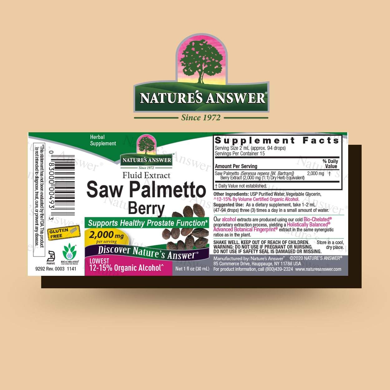 Foto 2 | Suplemento Herbal Nature's Answer Saw Palmetto 30 Ml - Venta Internacional.