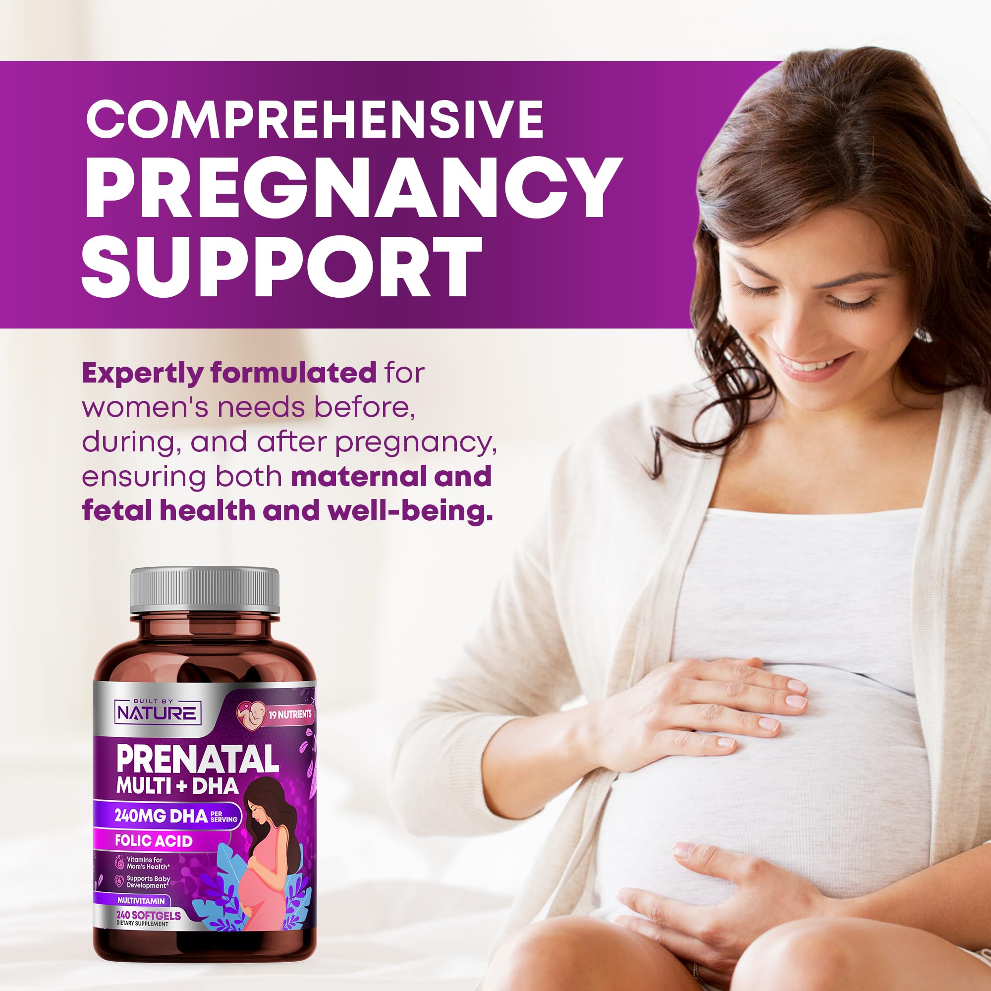Foto 5 pulgar | Vitaminas Prenatales Elaboradas Por La Naturaleza Con Dha Y Ácido Fólico 240 Sof - Venta Internacional.