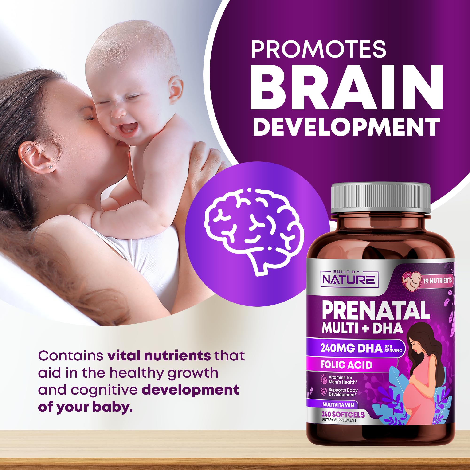 Foto 7 pulgar | Vitaminas Prenatales Elaboradas Por La Naturaleza Con Dha Y Ácido Fólico 240 Sof - Venta Internacional.