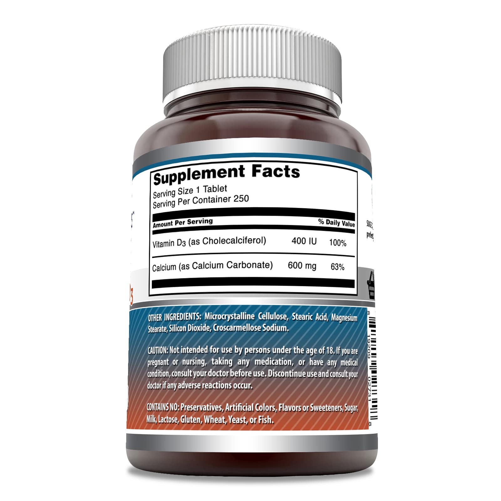 Foto 3 pulgar | Complementa 600 Mg de Calcio Amazing Fórmulas con 400 Ui de Vitamina D3 - Venta Internacional