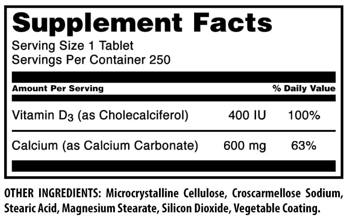 Foto 5 pulgar | Complementa 600 Mg de Calcio Amazing Fórmulas con 400 Ui de Vitamina D3 - Venta Internacional