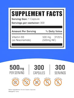 Foto 2 | Suplemento Niacinamida Bulksupplements 300 Cápsulas - Venta Internacional