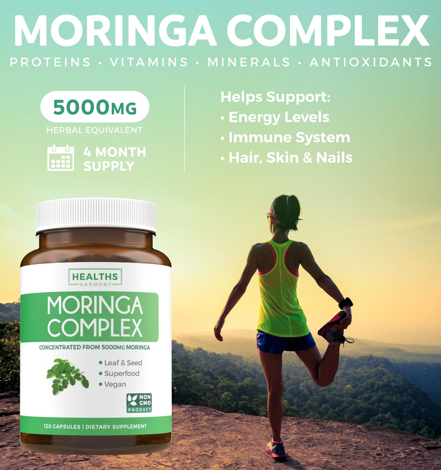 Foto 4 pulgar | Cápsulas Harmony de Moringa 120 cápsulas -  Venta Internacional