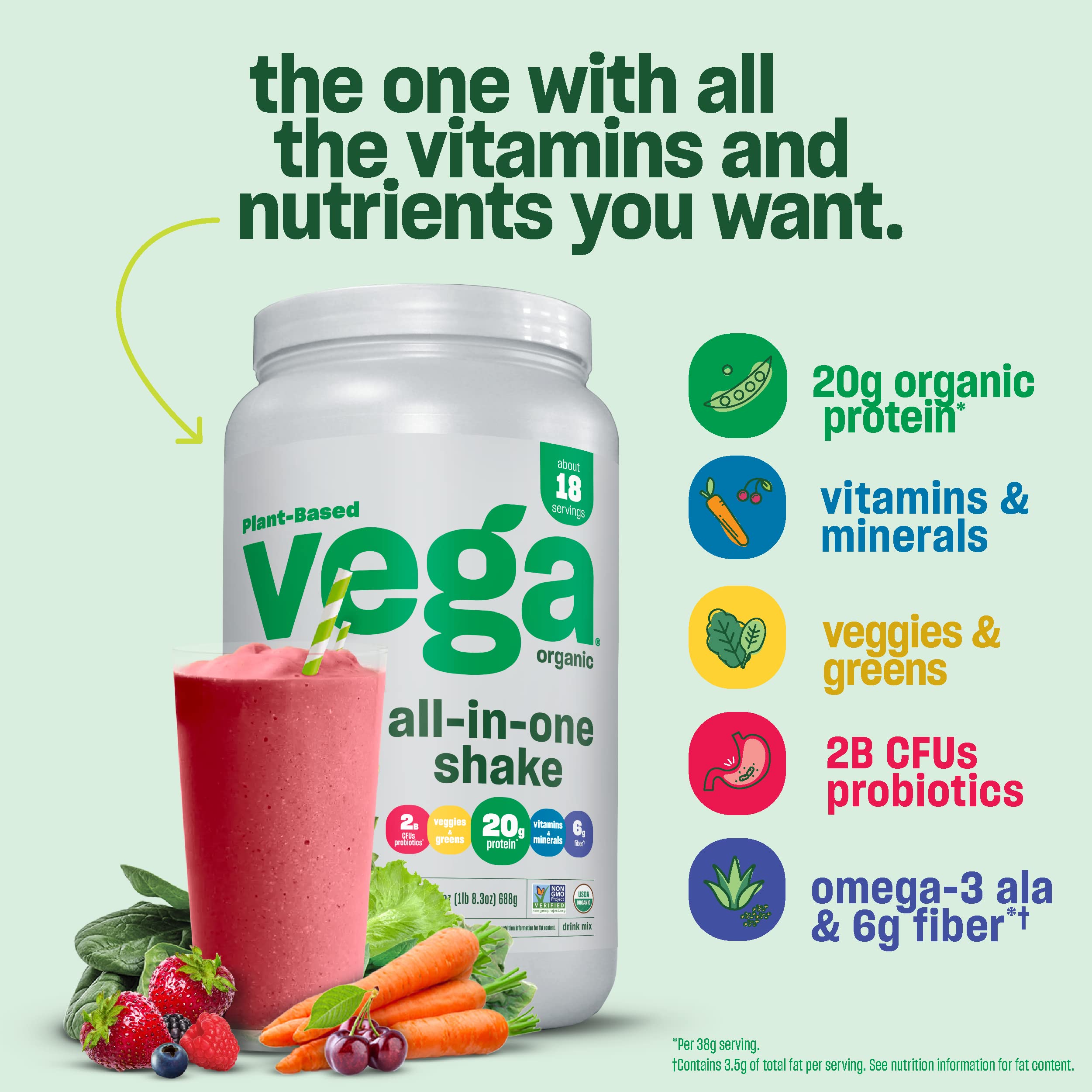 Foto 6 pulgar | Proteína en Polvo Vega Organic All-in-one French Vainilla 360ml - Venta Internacional