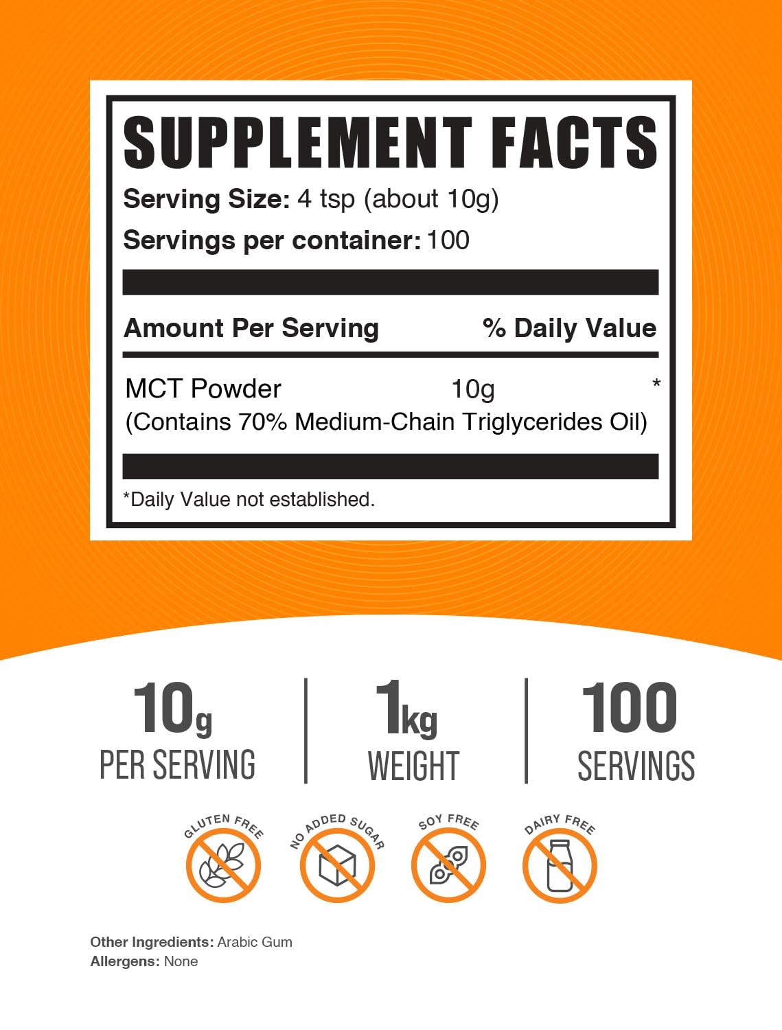 Foto 2 | Suplemento en Polvo MCT BulkSupplements Triglicéridos 1 k - Venta Internacional