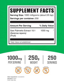 Foto 2 | Suplemento Extracto de Palma Bulksupplements 250 g - Venta Internacional