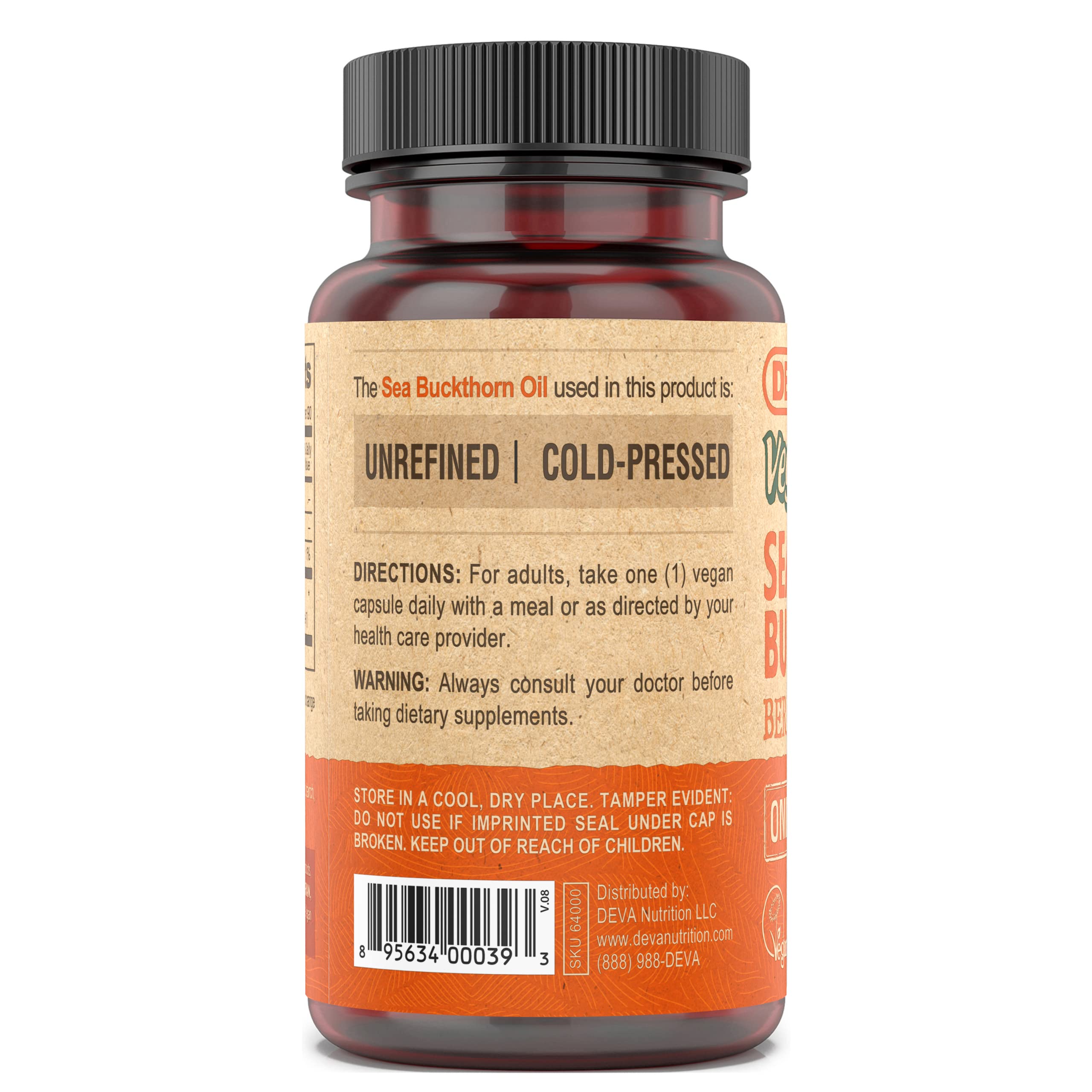 Foto 5 pulgar | Suplemento Deva Aceite Vegano de Espino Amarillo 90 Cápsulas - Venta Internacional