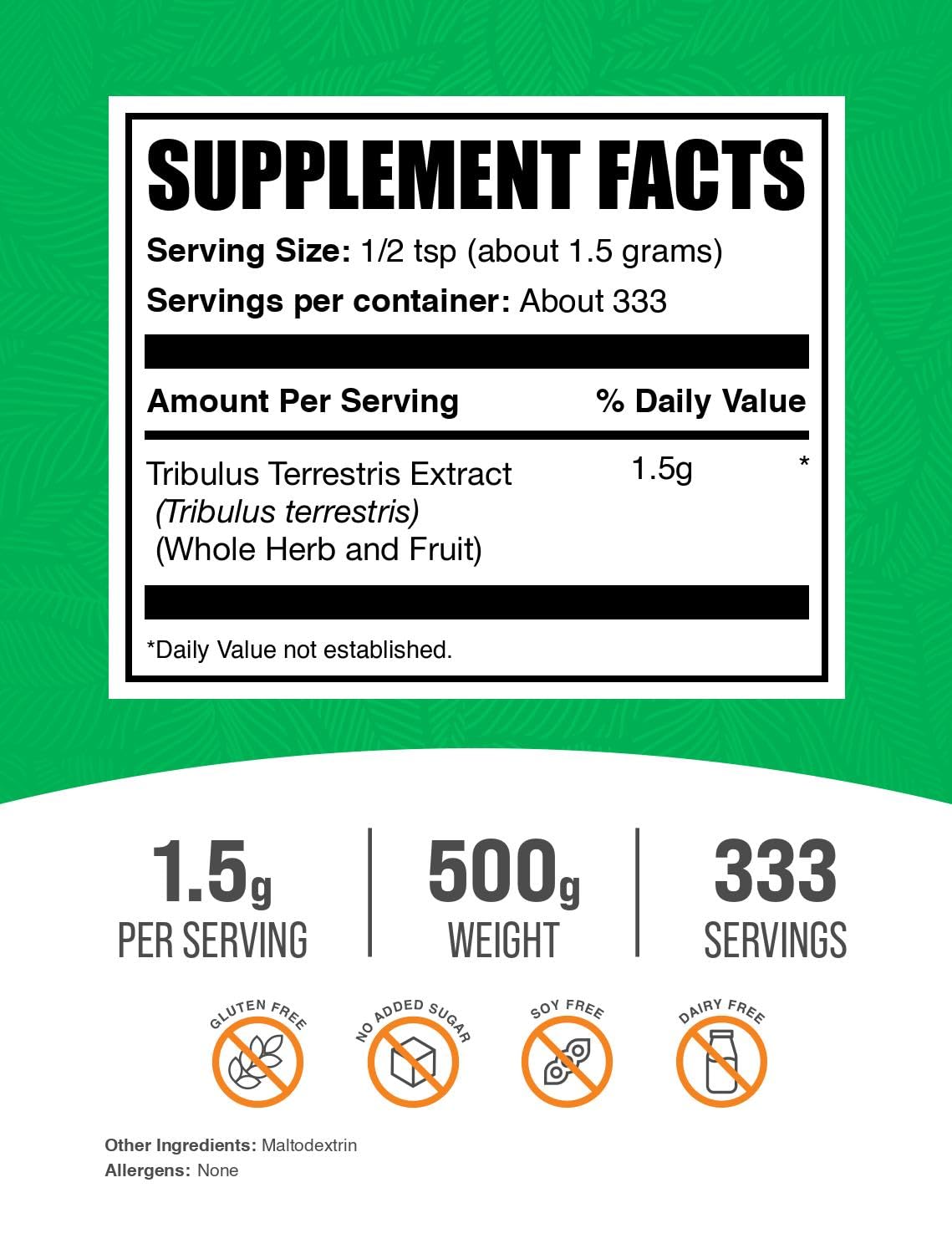 Foto 3 pulgar | Suplementos de Tribulus Terrestris Bulksupplements.com 500 g - Venta Internacional