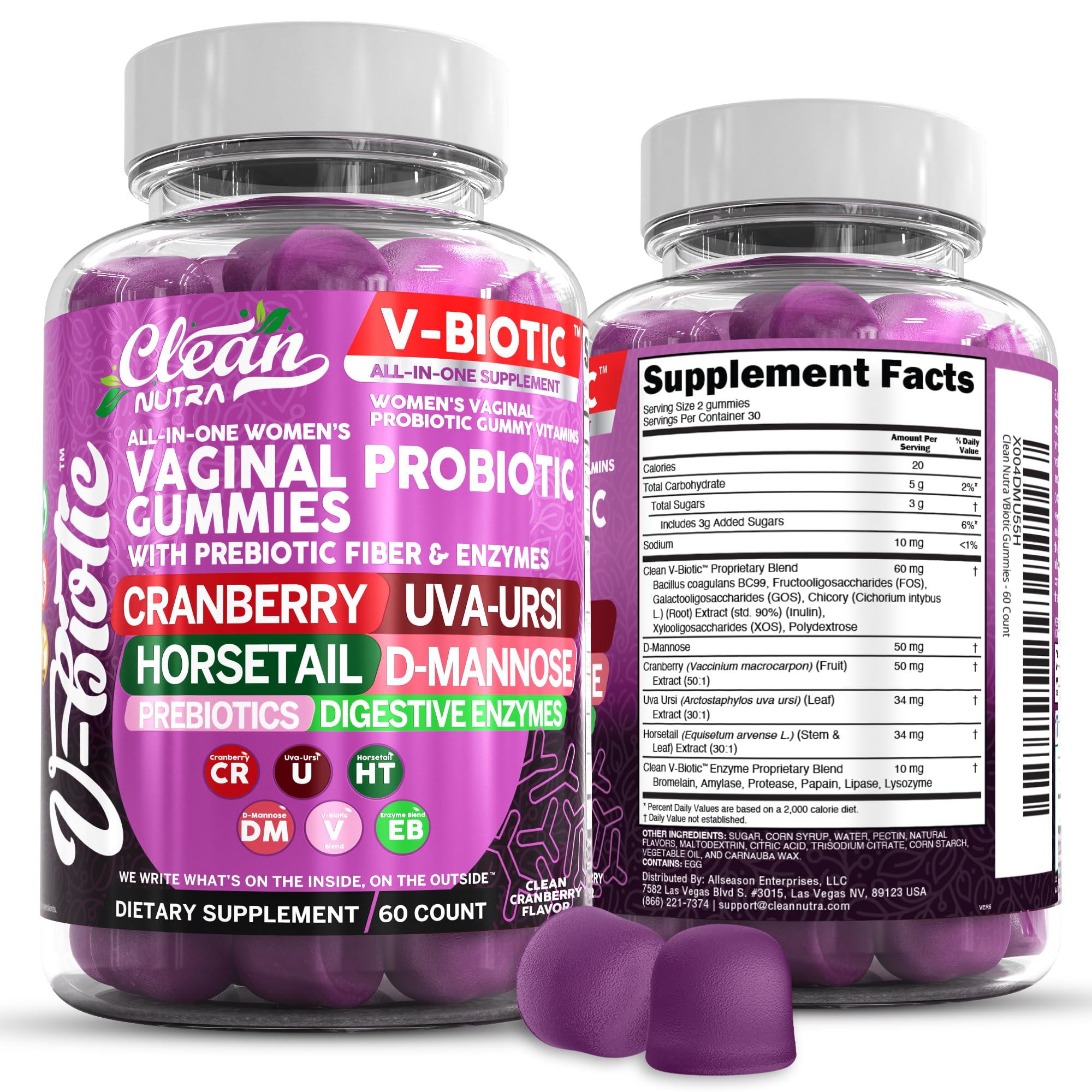 Foto 2 pulgar | Probióticos Clean Nutraceuticals Vaginales 60 Piezas - Venta Internacional